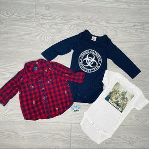 Walking dead zombie child’s clothing bundle shirts and body suits 6 months